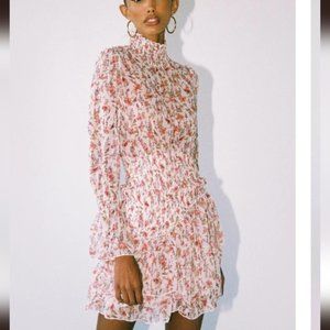 NEW Princess Polly Bohemian Cottagecore Floral Smocked Women 0 Guetta Mini Dress